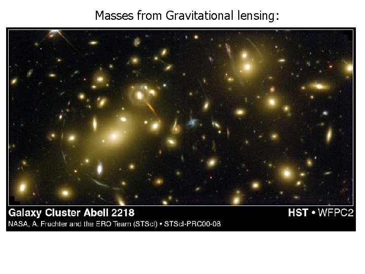 Masses from Gravitational lensing: 
