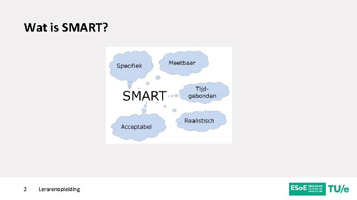 Wat is SMART? 2 Lerarenopleiding 