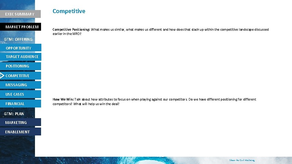 EXEC SUMMARY MARKET PROBLEM Competitive Positioning: What makes us similar, what makes us different