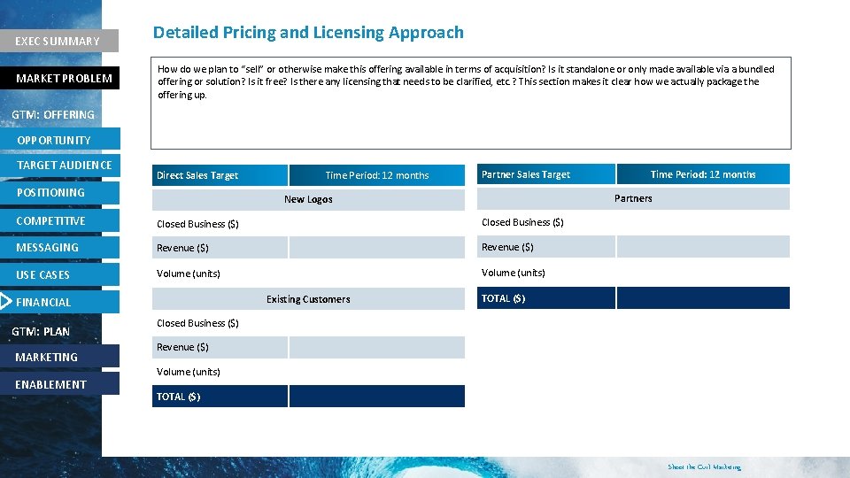 EXEC SUMMARY MARKET PROBLEM Detailed Pricing and Licensing Approach How do we plan to