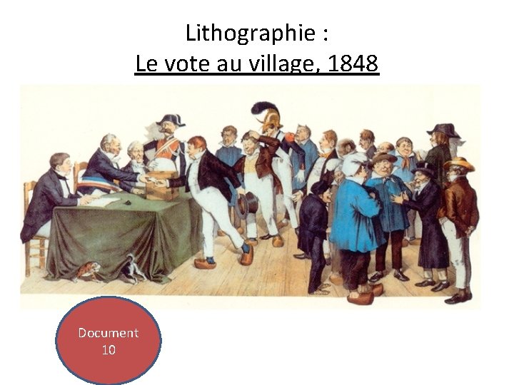 Lithographie : Le vote au village, 1848 Document 10 