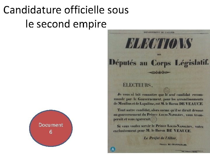 Candidature officielle sous le second empire Document 6 