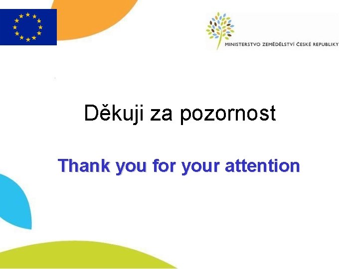 Děkuji za pozornost Thank you for your attention 