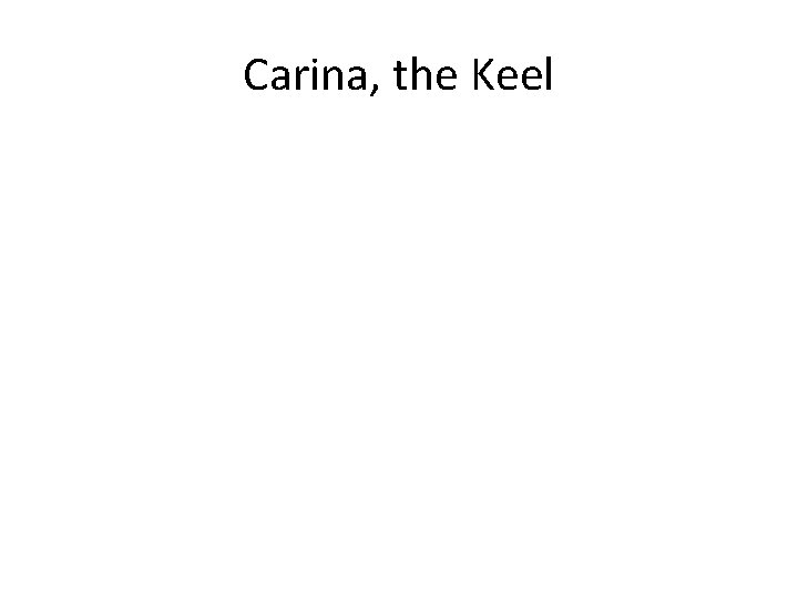 Carina, the Keel 
