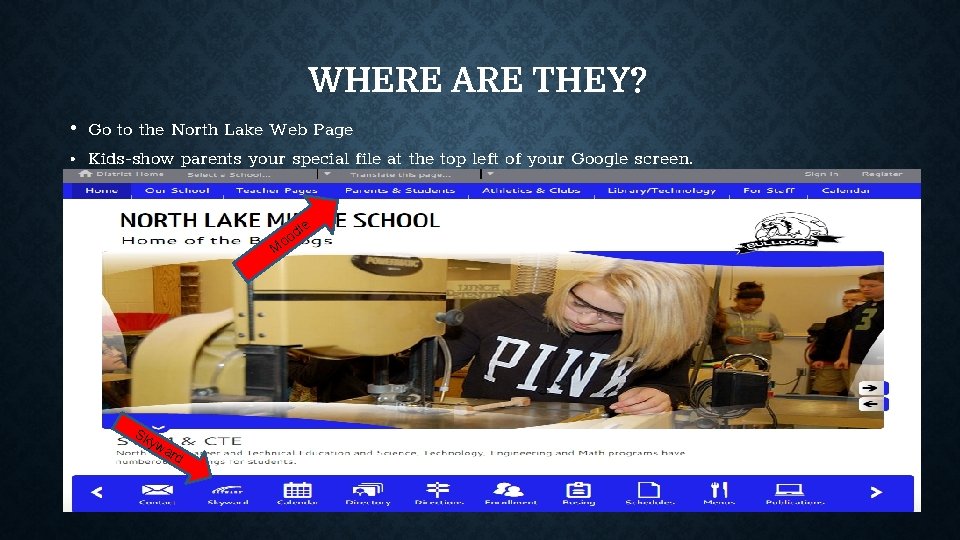 WHERE ARE THEY? • Go to the North Lake Web Page • Kids-show parents