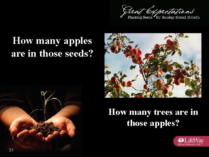 How many apples are in those seeds? How many trees are in those apples?