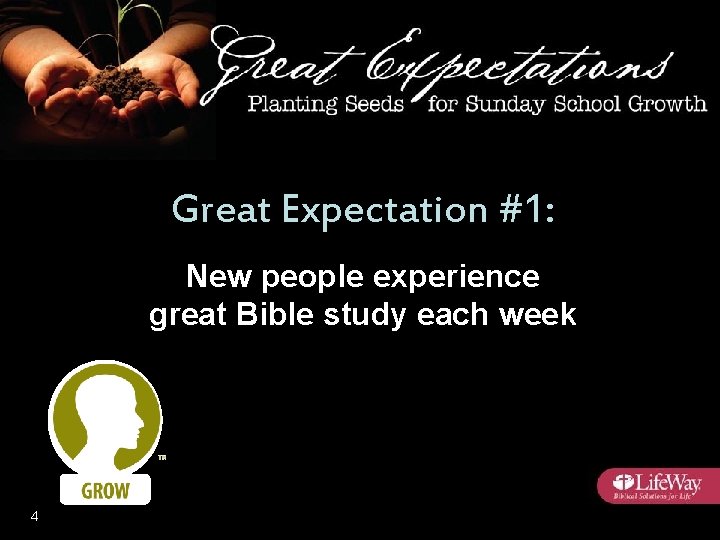 Great Expectation #1: New people experience great Bible study each week 4 