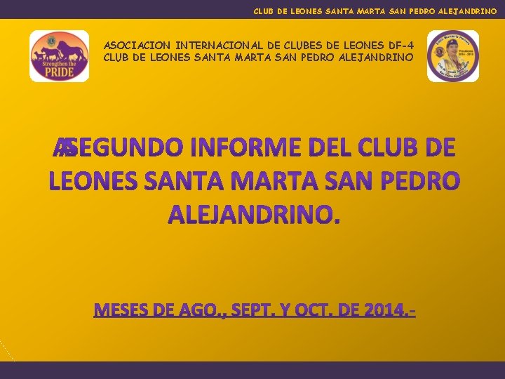 CLUB DE LEONES SANTA MARTA SAN PEDRO ALEJANDRINO ASOCIACION INTERNACIONAL DE CLUBES DE LEONES