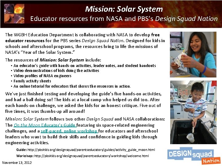 Mission Solar System Educator resources from NASA and