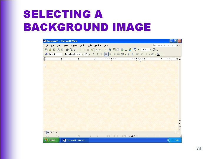 SELECTING A BACKGROUND IMAGE 78 