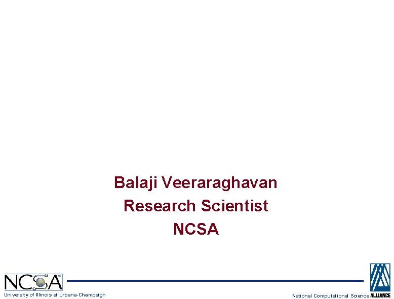 Molten Salt Database Balaji Veeraraghavan Research Scientist NCSA University of Illinois at Urbana-Champaign National