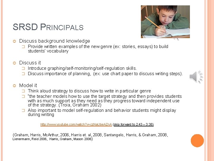 SRSD PRINCIPALS Discuss background knowledge � Discuss it � � Provide written examples of