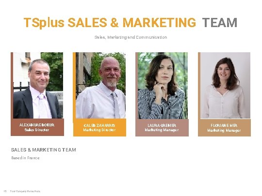 TSplus SALES & MARKETING TEAM Sales, Marketing and Communication ALEXANDRE BOKOR Sales Director SALES