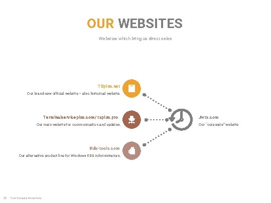 OUR WEBSITES Websites which bring us direct sales TSplus. net Our brand-new official website