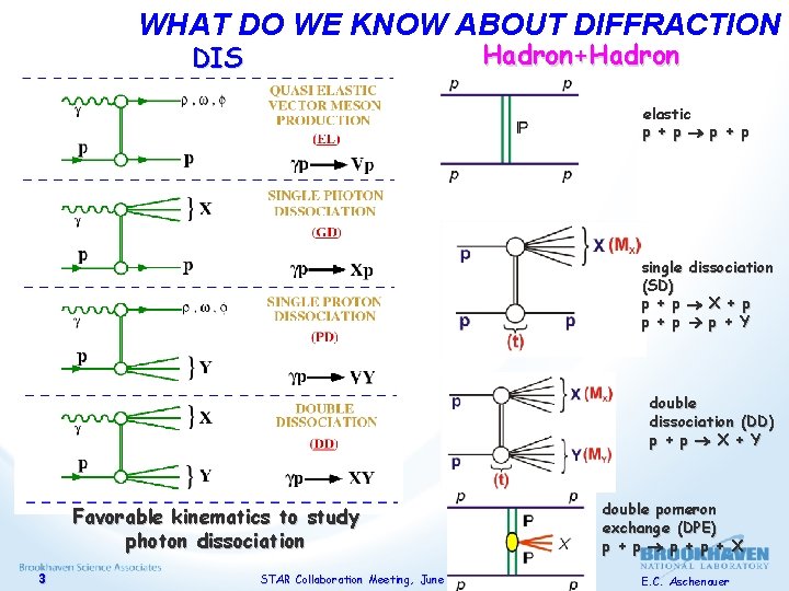 WHAT DO WE KNOW ABOUT DIFFRACTION Hadron+Hadron DIS elastic p + p single dissociation