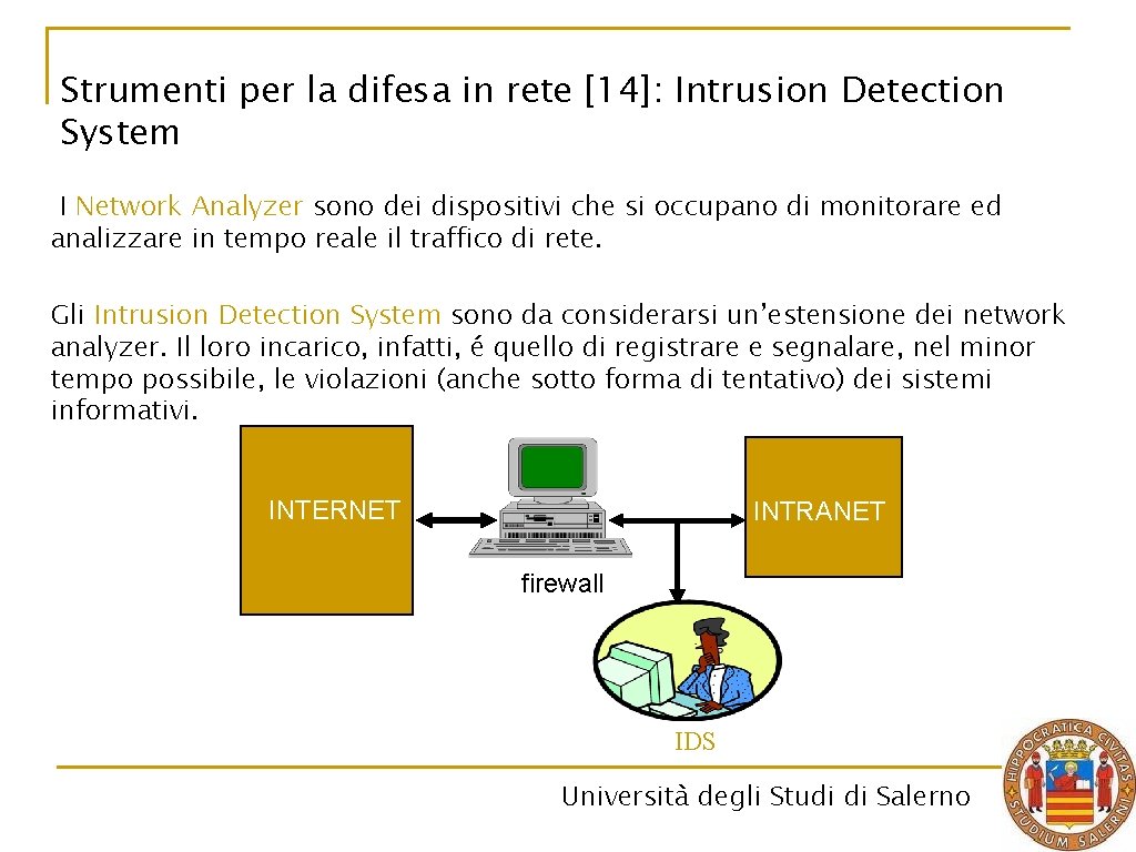 Strumenti per la difesa in rete [14]: Intrusion Detection System I Network Analyzer sono
