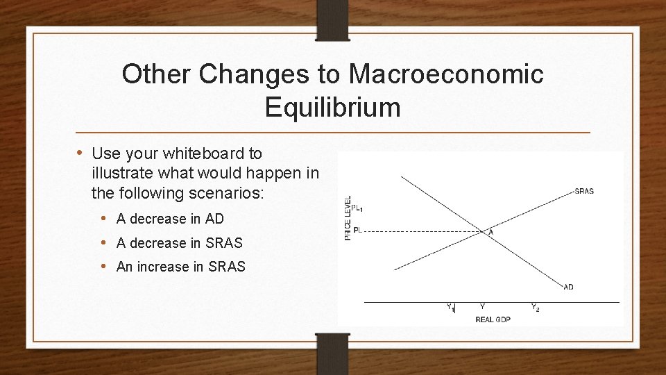 Other Changes to Macroeconomic Equilibrium • Use your whiteboard to illustrate what would happen