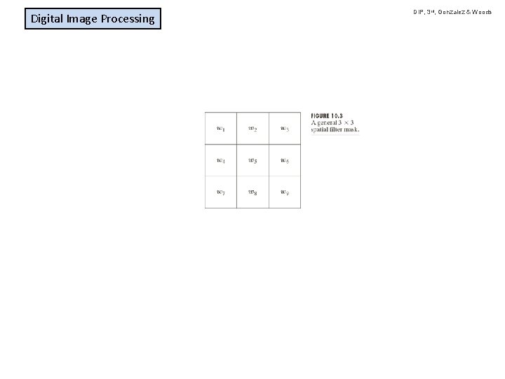 Digital Image Processing DIP, 3 rd, Gonzalez & Woods 