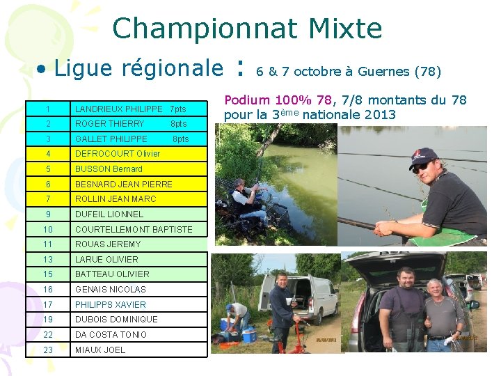 Championnat Mixte • Ligue régionale : 6 & 7 octobre à Guernes (78) 1