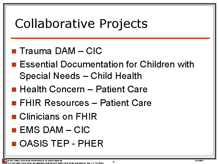 Collaborative Projects Trauma DAM – CIC n Essential Documentation for Children with Special Needs