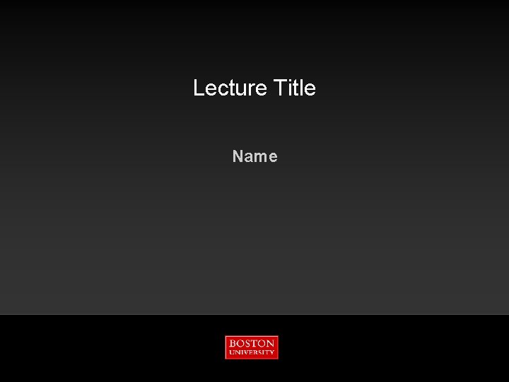 Lecture Title Name 