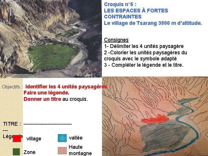 Croquis n° 6 : LES ESPACES À FORTES CONTRAINTES Le village de Tsarang 3800