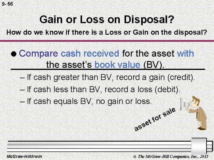 9 - 56 Gain or Loss on Disposal? How do we know if there