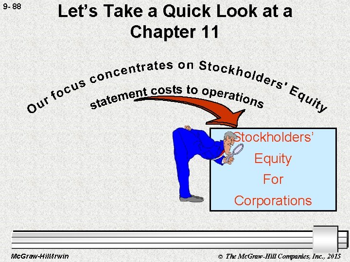 9 - 88 Let’s Take a Quick Look at a Chapter 11 Stockholders’ Equity
