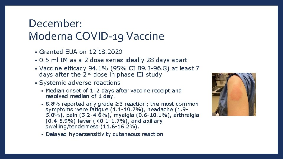 December: Moderna COVID-19 Vaccine Granted EUA on 12 l 18. 2020 § 0. 5