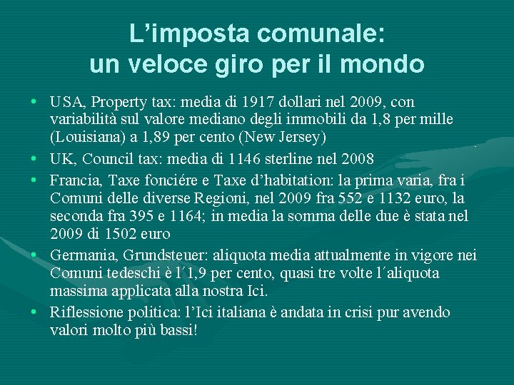 L’imposta comunale: un veloce giro per il mondo • USA, Property tax: media di