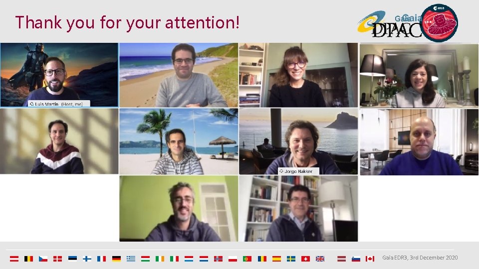 Thank you for your attention! Gaia EDR 3, 3 rd December 2020 