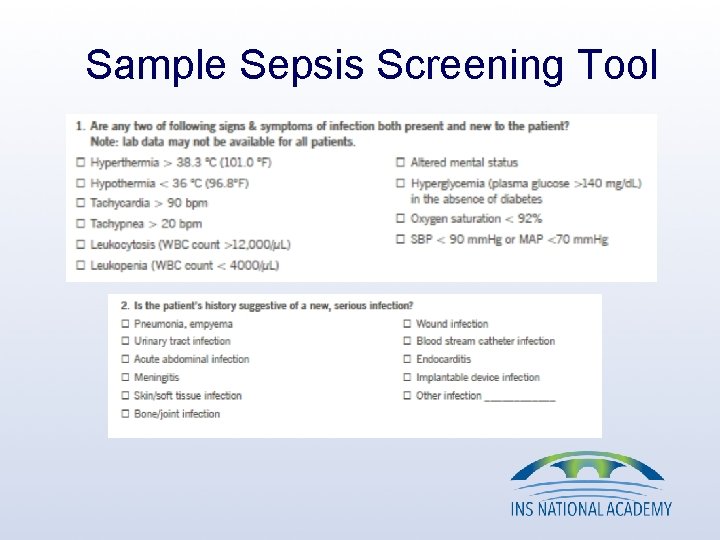 Sample Sepsis Screening Tool Sample Sepsis Screening Tool