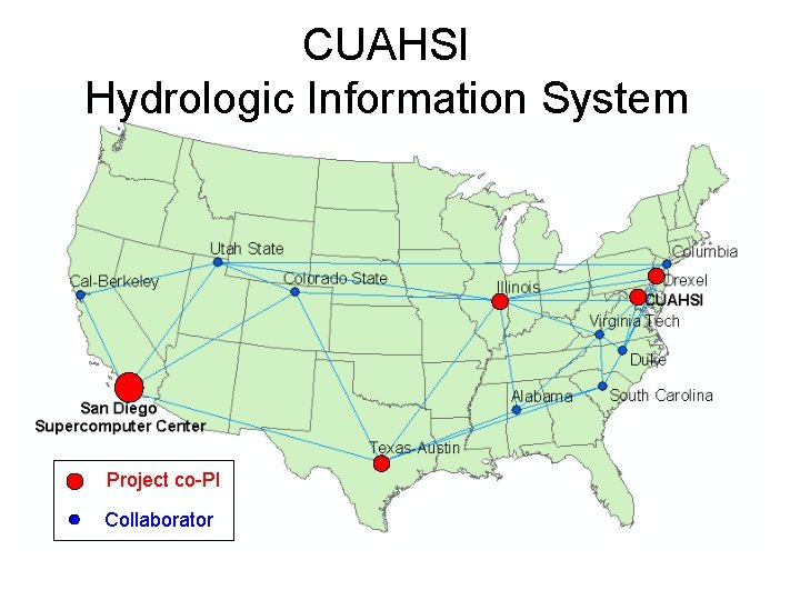 CUAHSI Hydrologic Information System Project co-PI Collaborator 