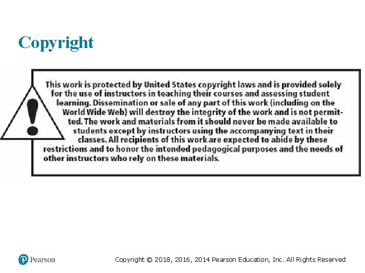 Copyright © 2018, 2016, 2014 Pearson Education, Inc. All Rights Reserved 
