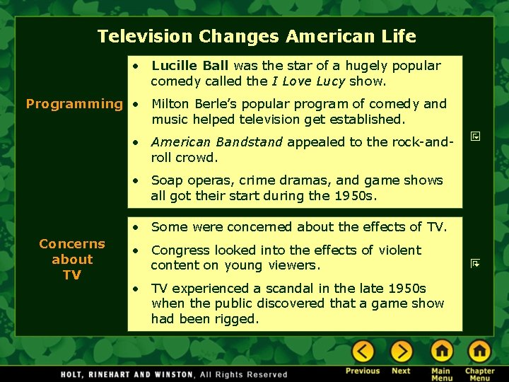 Television Changes American Life • Lucille Ball was the star of a hugely popular