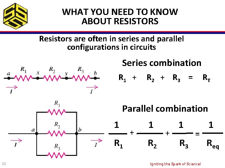 WHAT YOU NEED TO KNOW ABOUT RESISTORS Resistors are often in series and parallel
