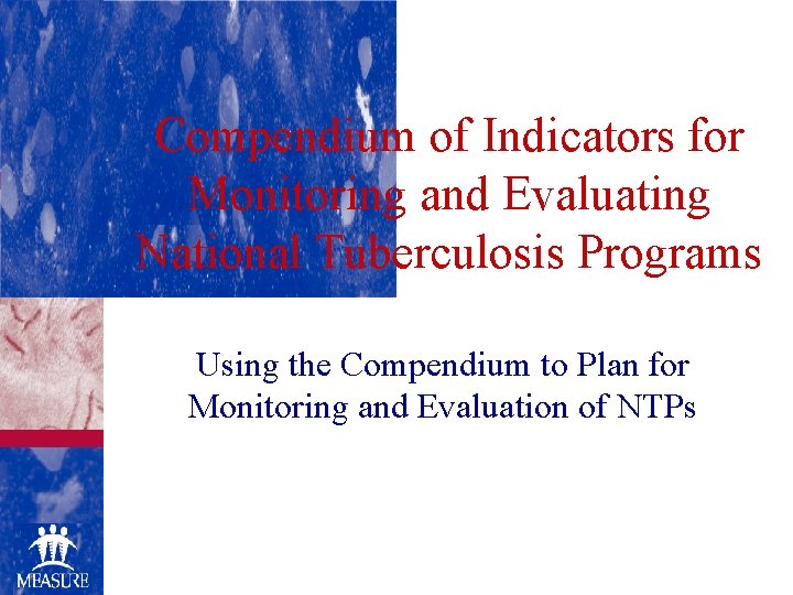 Compendium of Indicators for Monitoring and Evaluating National Tuberculosis Programs Using the Compendium to