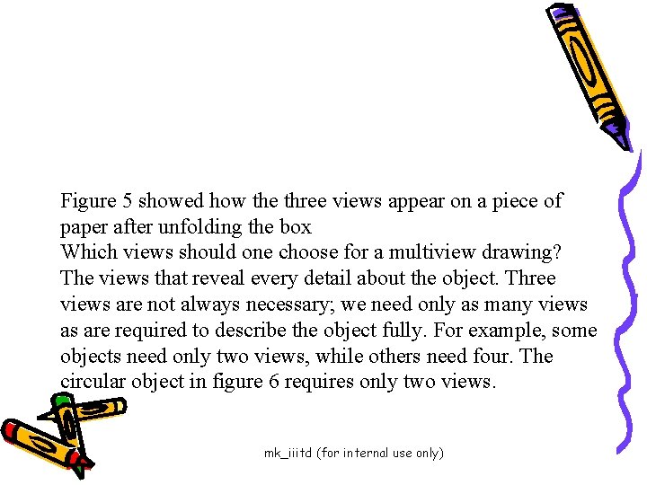 Figure 5 showed how the three views appear on a piece of paper after