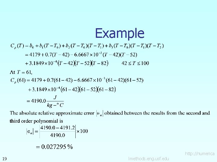 Example 19 lmethods. eng. usf. edu http: //numerica 