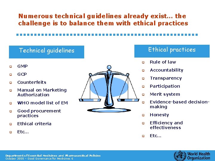 Numerous technical guidelines already exist… the challenge is to balance them with ethical practices