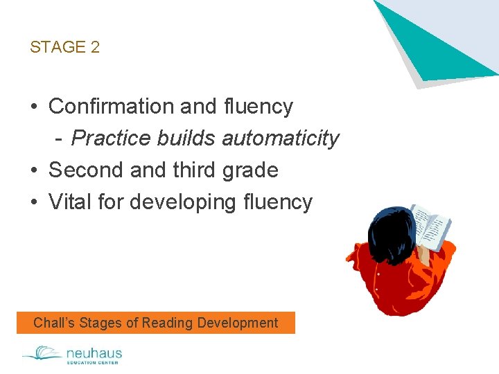 STAGE 2 • Confirmation and fluency - Practice builds automaticity • Second and third