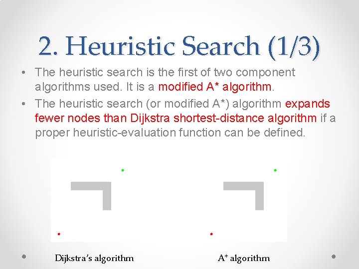 2. Heuristic Search (1/3) • The heuristic search is the first of two component 2. Heuristic Search (1/3) • The heuristic search is the first of two component