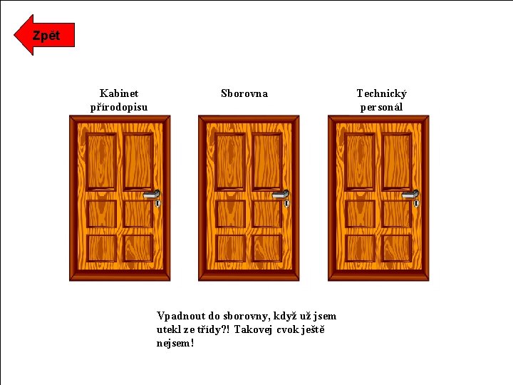 Zpět Kabinet přírodopisu Sborovna Vpadnout do sborovny, když už jsem utekl ze třídy? !