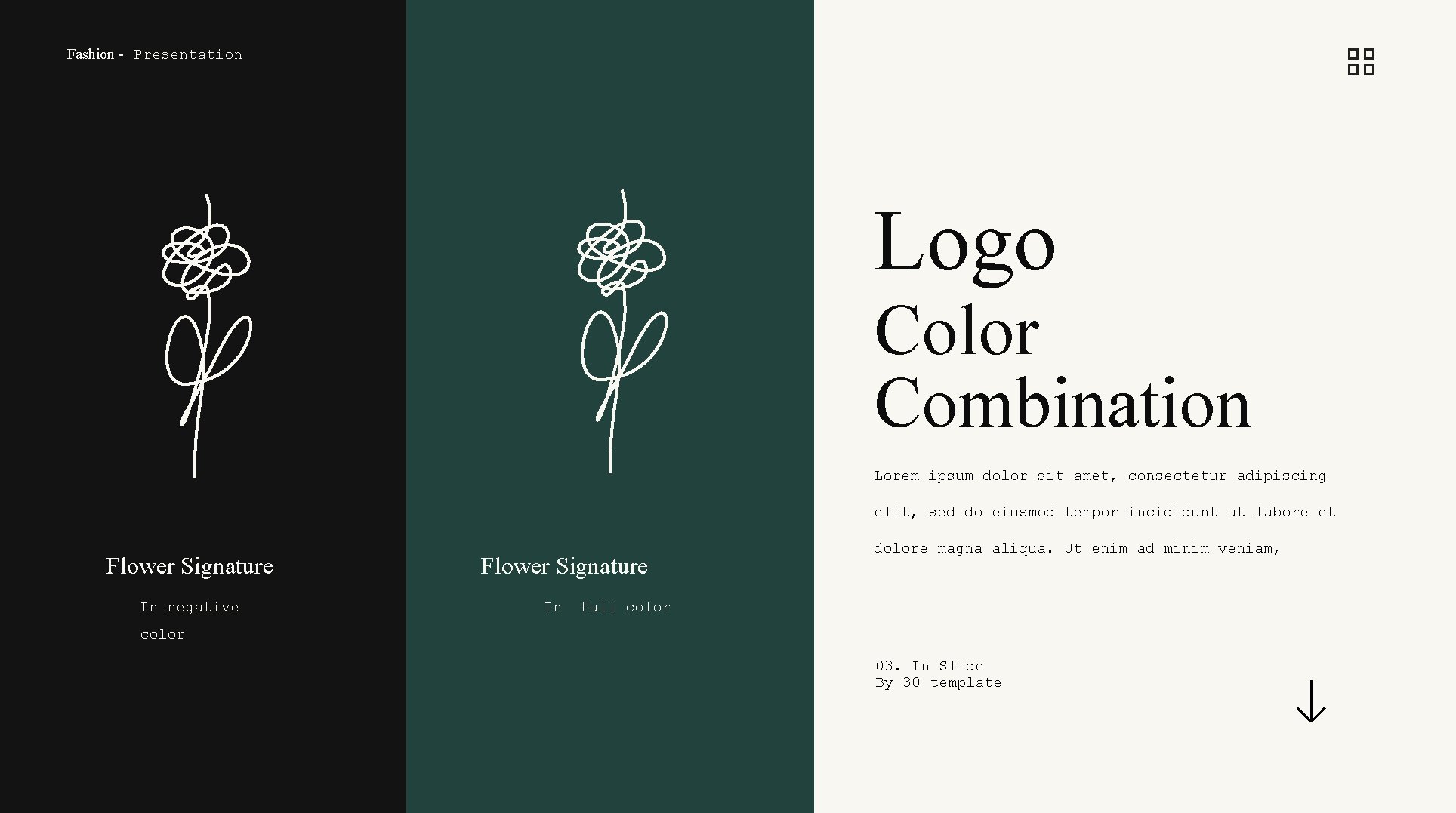 Fashion - Presentation Logo Color Combination Lorem ipsum dolor sit amet, consectetur adipiscing elit,