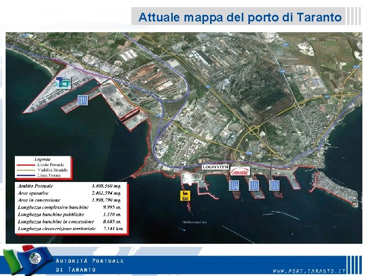Attuale mappa del porto di Taranto 
