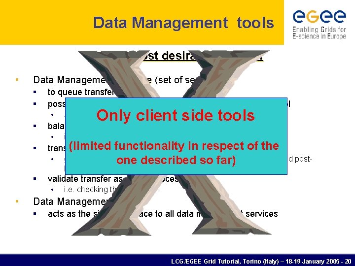 Data Management tools Most desirable solution • Data Management Service (set of services) §