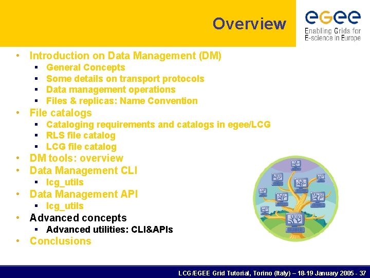 Overview • Introduction on Data Management (DM) § § General Concepts Some details on