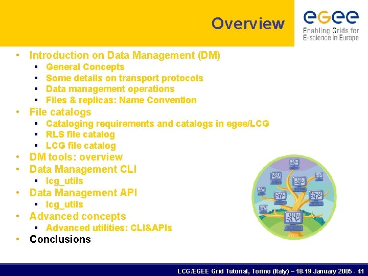 Overview • Introduction on Data Management (DM) § § General Concepts Some details on