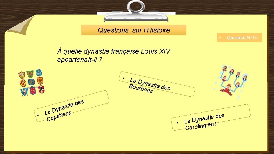 Questions sur l’Histoire • À quelle dynastie française Louis XIV appartenait-il ? • La