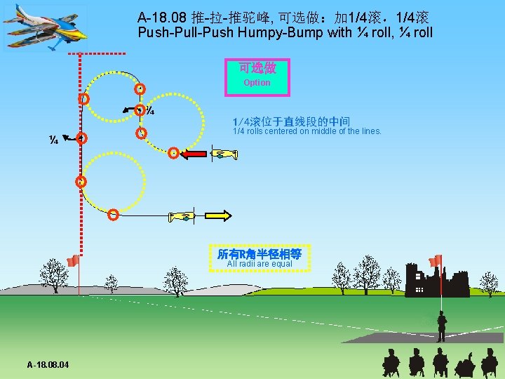 A-18. 08 推-拉-推驼峰, 可选做：加 1/4滚，1/4滚 Push-Pull-Push Humpy-Bump with ¼ roll, ¼ roll 可选做 Option